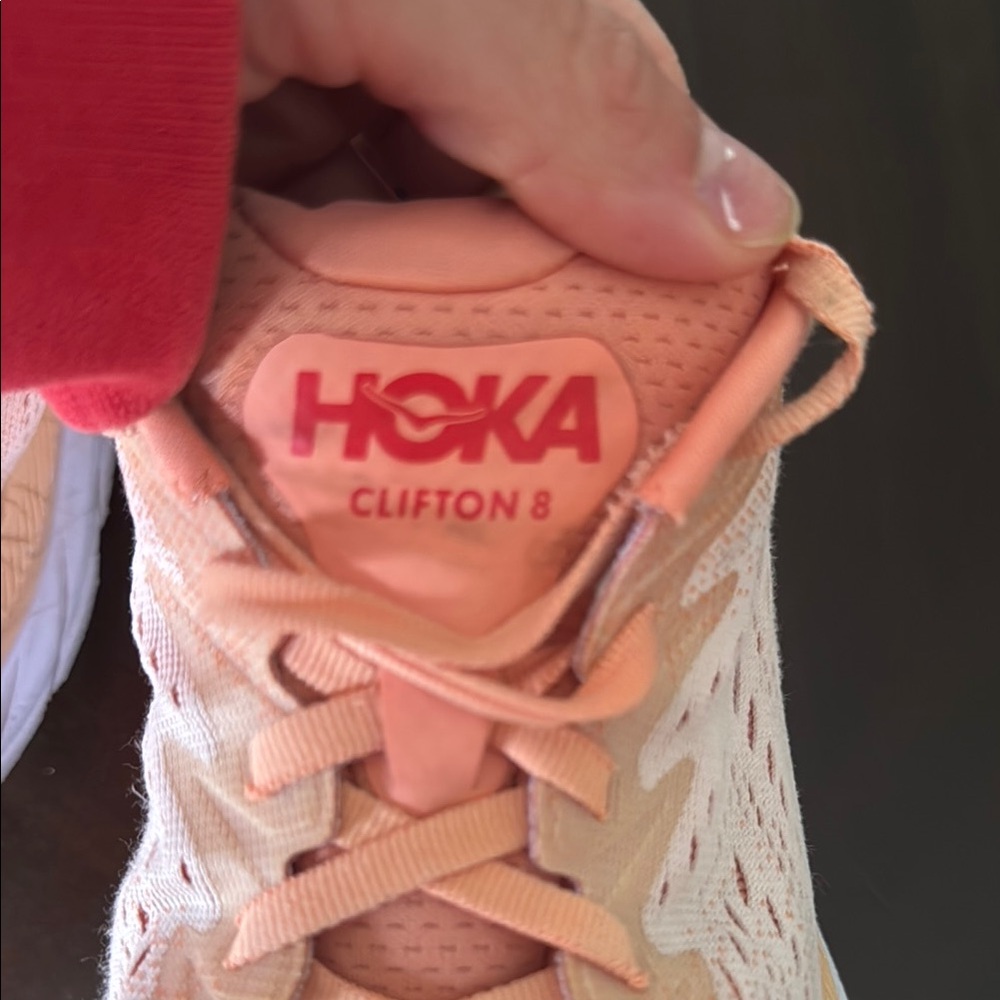 Hoka Orange and White Athletic Shoes with Breathable Mesh - Picture 2 of 6